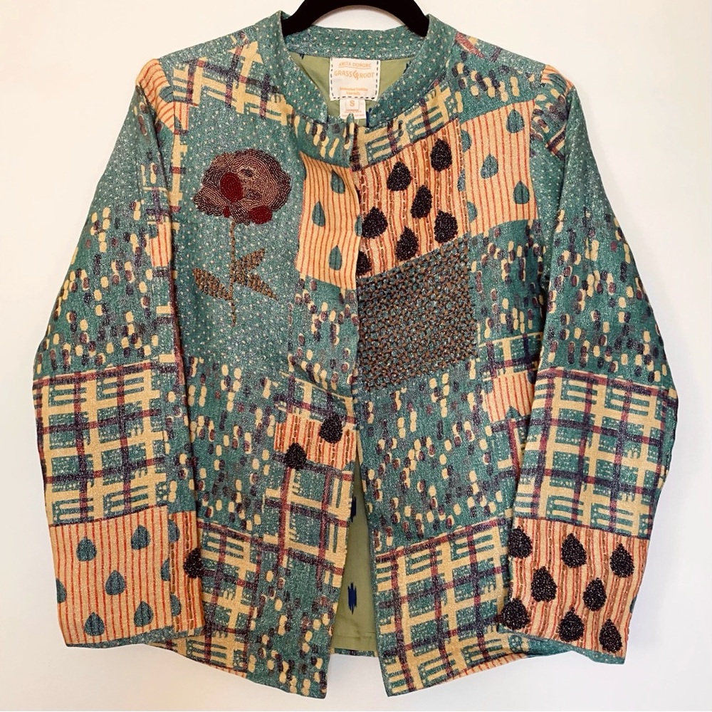 NWT Anthropologie Grassroot By Anita Dongre Handcrafted Light Jacket